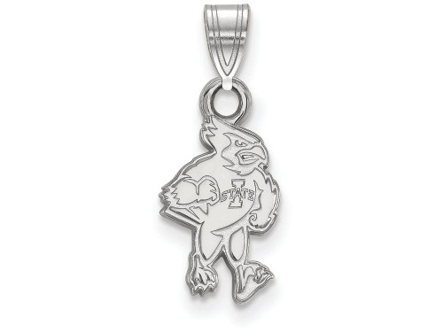 14k White Gold Logoart Iowa State University Small Pendant - 4W016IASB