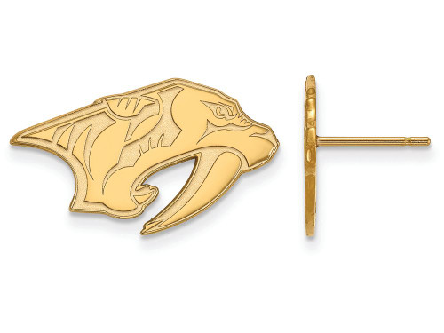 14k Yellow Gold Nhl Logoart Nashville Predators Small Post Earrings