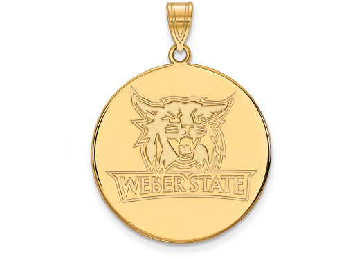 14k Yellow Gold Logoart Weber State University Extra Large Disc Pendant