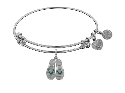 Brass with White Finish Enamel Flip Flop Charm for Angelica Collection Bangle WGEL1334AU