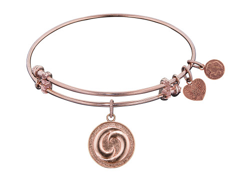 Angelica Collection Non-antique Pink Stipple Finish Brass yin and Yang Expandable Bangle PGEL1070AU