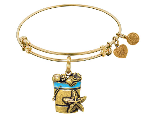Brass with Yellow Beach Bucket with Sea Shells for Angelica Collection Bangle GEL1336AU