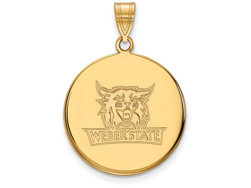 10k Yellow Gold Logoart Weber State University Large Disc Pendant