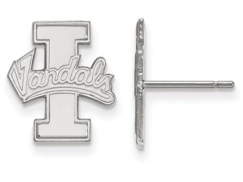 10k White Gold Logoart University Of Idaho Small Post Earrings