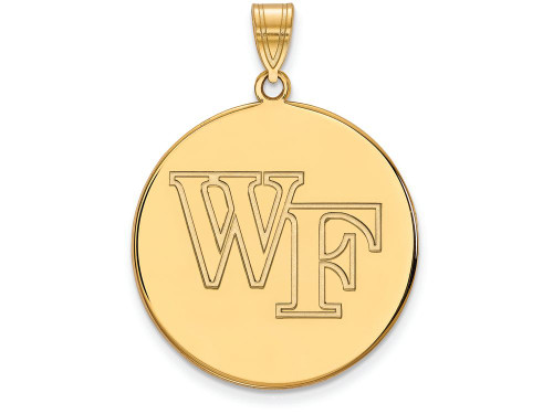 10k Yellow Gold Logoart Wake Forest University Extra Large Disc Pendant - 1Y060WFUW