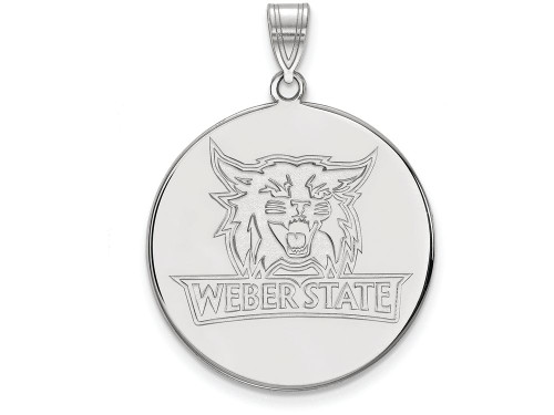 10k White Gold Logoart Weber State University Extra Large Disc Pendant