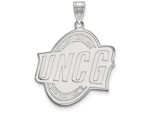 10k White Gold Logoart U Of North Carolina At Greensboro Extra Large Pendant
