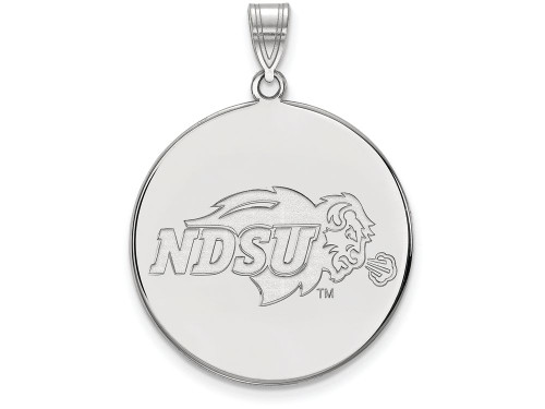 10k White Gold Logoart North Dakota State Extra Large Disc Pendant
