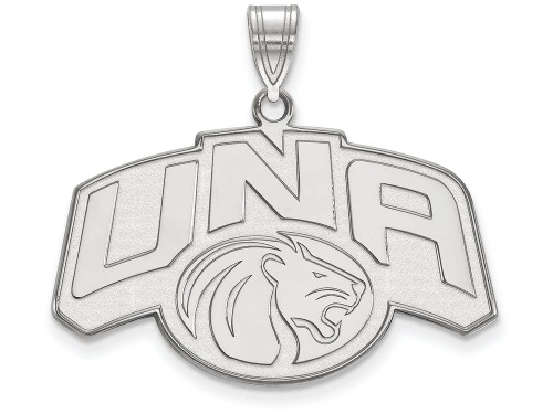10k White Gold Logoart University Of Northern Alabama Large Pendant