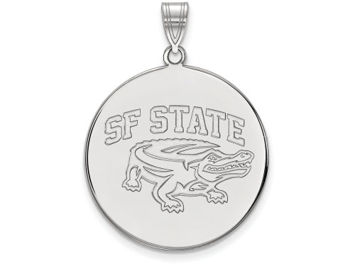10k White Gold Logoart San Francisco State University Extra Large Disc Pendant