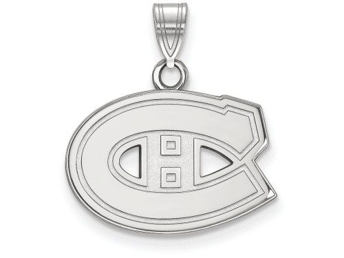 10k White Gold Nhl Logoart Montreal Canadiens Small Pendant