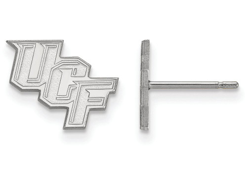 10k White Gold Logoart University Of Central Florida Extra Small Post Earrings