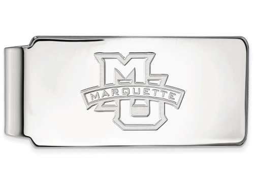 10k White Gold Logoart Marquette University Money Clip