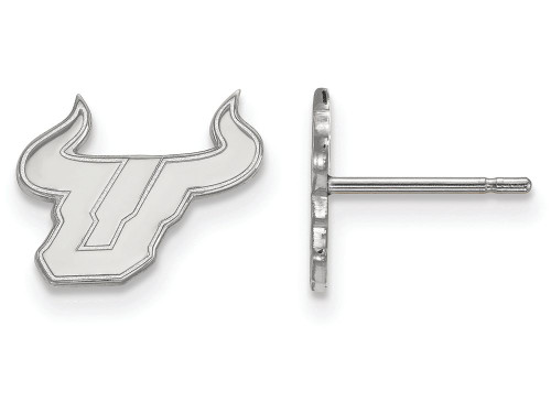 10k White Gold Logoart University Of South Florida Extra Small Post Earrings