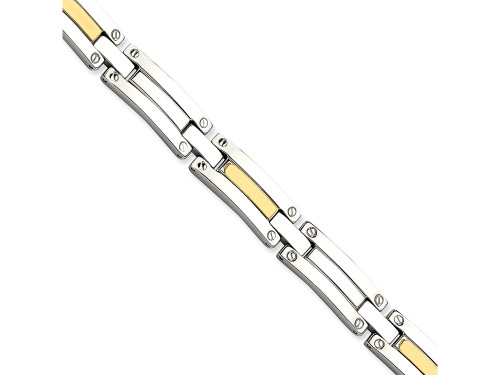 Chisel Stainless Steel and 14k Polished 8.5in Bracelet SRB41385Y