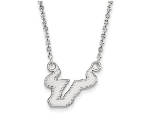 14k White Gold Logoart University Of South Florida Small Pendant Necklace