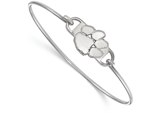 Logoart Sterling Silver Clemson University Small Ctr Wire Bangle SS022CU8T