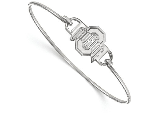 Logoart Sterling Silver Ohio State University Small Ctr Wire Bangle SS022OSU6T
