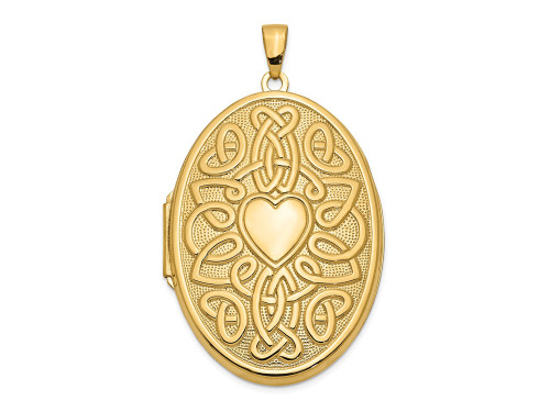 FJC Finejewelers 14k Celtic Heart 38mm Oval Locket Pendant Necklace 18 inch chain included in 14 kt Yellow Gold XL385A