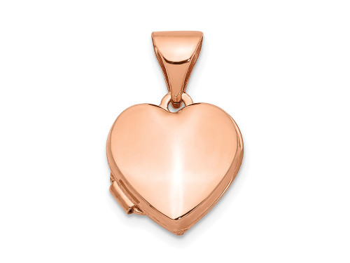 FJC Finejewelers 14k Rose Gold 10mm Plain Heart Locket Pendant Necklace 18 inch chain included XL654P