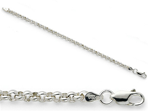 Amore LaVita Sterling Silver 4.75mm Half Round Belcher Bracelet 7 inches QFC767T