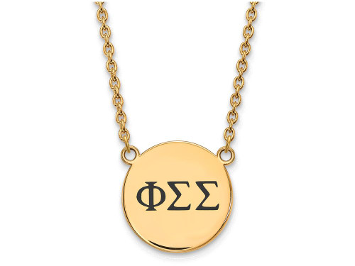 Logoart Sterling Silver Gp Phi Sigma Sigma Large Enamel Pendant Necklace GP017PSS18AE