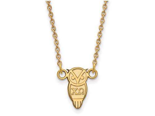 Logoart Sterling Silver Gp Chi Omega Extra Small Pendant Necklace GP039CHO18AE