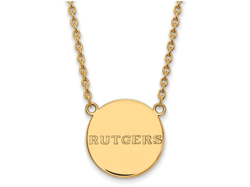 Logoart Sterling Silver Gp Rutgers Large Disc Pendant GP027RUT18AE