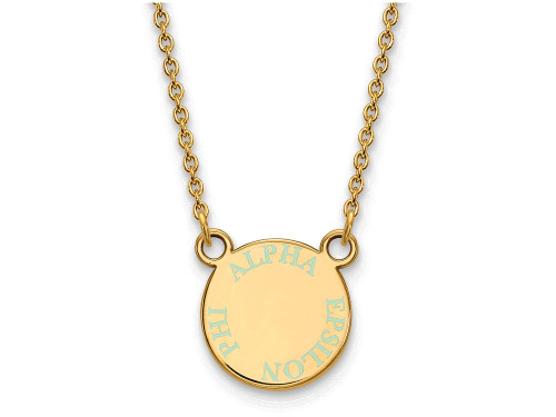 Logoart Sterling Silver Gp Alpha Epsilon Phi Extra Small Enamel Pendant Necklace GP014AEP18AE