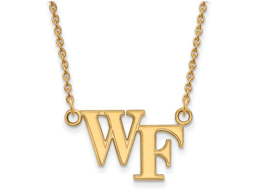 14k Yellow Gold Logoart Wake Forest University Small Pendant Necklace