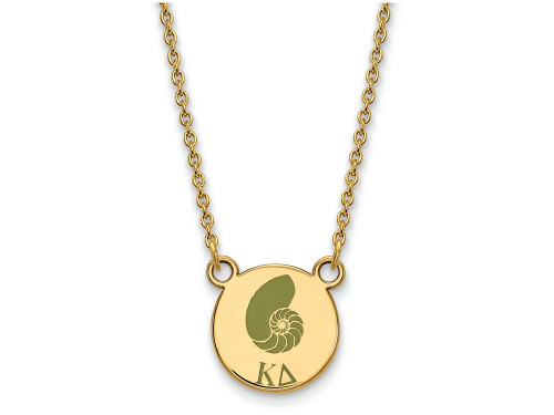Logoart Sterling Silver Gp Kappa Delta Small Enamel Pendant Necklace GP044KD18AE