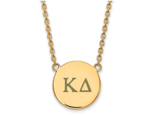 Logoart Sterling Silver Gp Kappa Delta Large Enamel Pendant Necklace GP028KD18AE