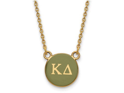 Logoart Sterling Silver Gp Kappa Delta Small Enamel Pendant Necklace GP029KD18AE