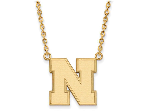 Logoart Sterling Silver Gp University Of Nebraska Large Pendant Necklace GP074UNE18AE