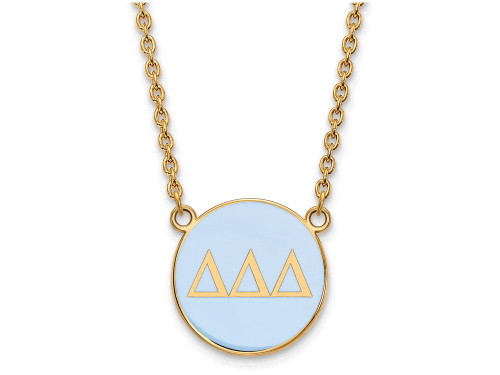 Logoart Sterling Silver Gp Delta Delta Delta Large Enamel Pendant Necklace GP030DDD18AE