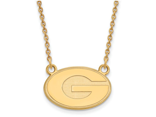 Logoart Sterling Silver Gp University Of Georgia Small Pendant Necklace GP015UGA18AE