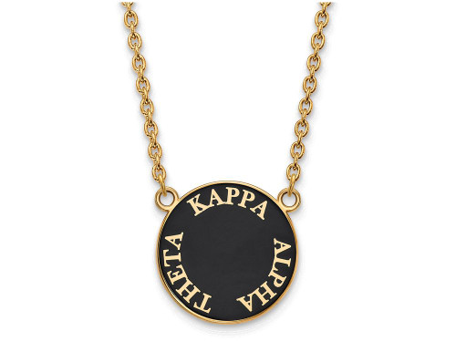 Logoart Sterling Silver Gp Kappa Alpha Theta Large Enamel Pendant Necklace GP013KAT18AE