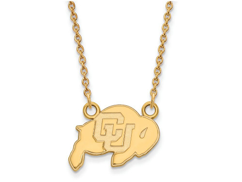 14k Yellow Gold Logoart University Of Colorado Small Pendant Necklace