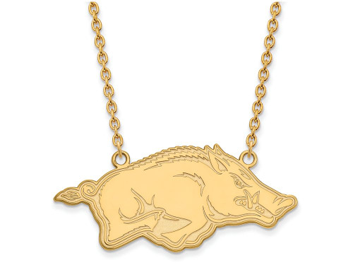 10k Yellow Gold Logoart University Of Arkansas Extra Large Pendant Necklace