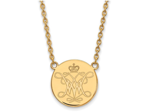 Logoart Sterling Silver Gp William and Mary Large Disc Pendant GP013WMA18AE