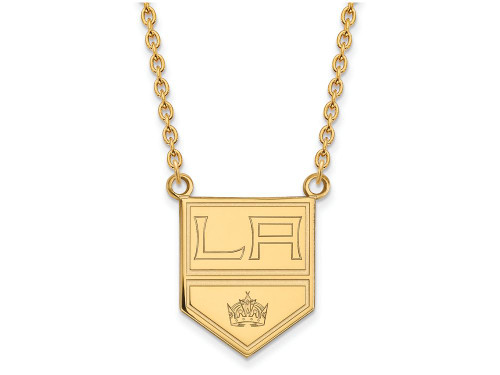 14k Yellow Gold Nhl Logoart Los Angeles Kings Large Pendant Necklace