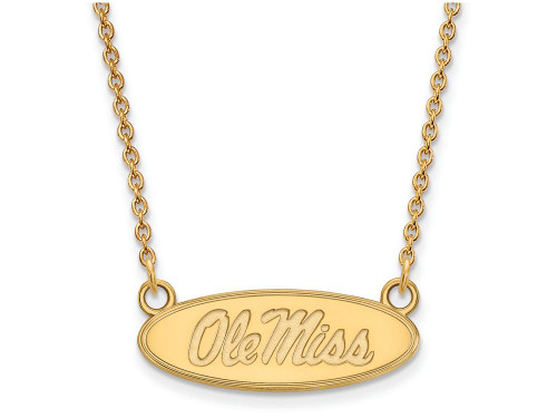 Logoart Sterling Silver Gp U Of Mississippi Small Pendant Necklace GP015UMS18AE