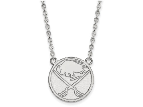 14k White Gold Nhl Logoart Buffalo Sabres Large Pendant Necklace