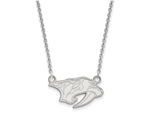 10k White Gold Nhl Logoart Nashville Predators Small Pendant Necklace
