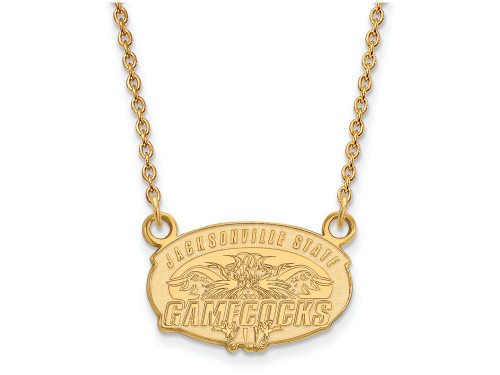 10k Yellow Gold Logoart Jacksonville State University Small Pendant Necklace
