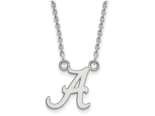 10k White Gold Logoart University Of Alabama Small Pendant Necklace - 1W015UAL18AF