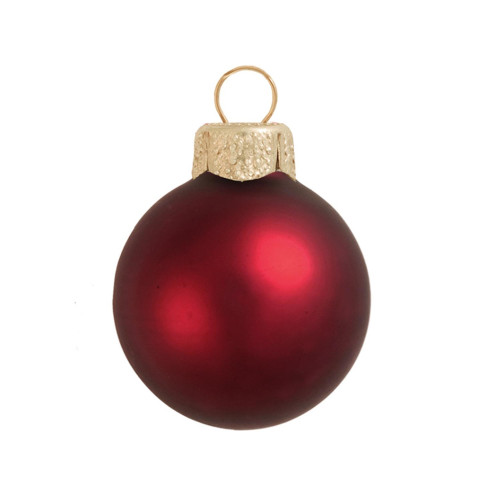 12ct Red Matte Finish Glass Christmas Ball Ornaments 2.75" (70mm)