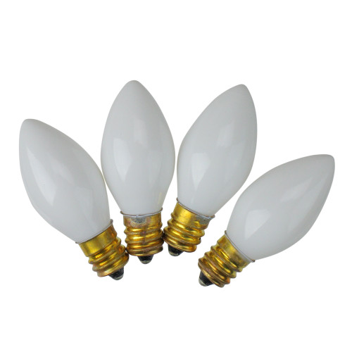 Set of 4 White Opaque C7 Ceramic Replacement Bulbs - 6"