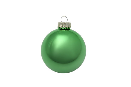 12ct Green Shiny Glass Christmas Ball Ornaments 2.75" (70mm)