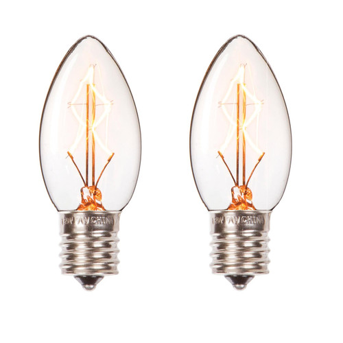 Set of 2 Cleveland Vintage Lighting Edison Style E17 Base Candlestick Bulbs